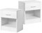 Bonnlo Nachttisch, Kleiner Beistelltisch, Nachtschrank mit Schubladen, Nachtkommode Boxspringbetten, Kommode 30cm breit Schlafzimmer, 39 x 29x 41 cm (2, Weiß)