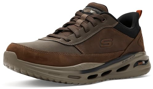 Skechers Herren Arch FIT ORVAN Moxley Trainer, Cocoa Leather/Synthetic, 45 EU