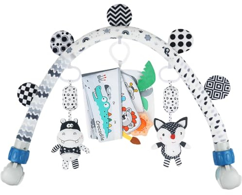 Giocattolo mobile dell'arco del bambino di attività di viaggio, giocattoli neri e bianchi della culla (Fattoria)