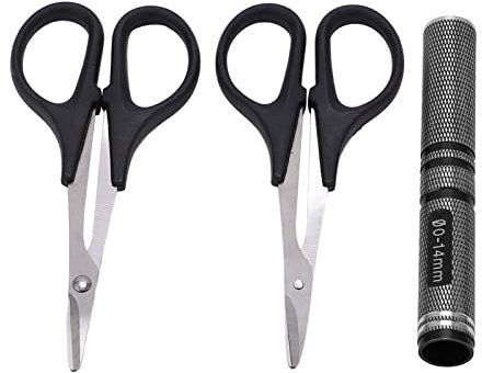 ZAWELIYO Universal RC Gebogene Schere Kit 0-14mm RC Car Hole Puncher Accessoires Fernbedienungsauto Drohne (Schwarz)