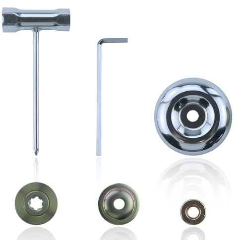 6 Stück Freischneider Zubehör,Metallgetriebe Mutter Set, Ersatzteile für Motorsensen, Rasenmäher Adapter Kit, Freischneider Messer und Rasentrimmer Zubehör