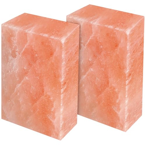 UMAID Himalayan Salt Block – 8x4x2 2-Pack – 100% Natural Mineral Salt Lick for Horses, Cows, Goats & Sheep – Animal Feed Supplement, Long-Lasting Salt Chunks