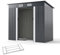 GOPLUS Abri de Jardin Métal, 213 x 112 x 186 CM, Cabane de Jardin Exterieur à Outils avec Toit Incliné, Porte Coulissante, Bouches d'Aération, Fondation, Abri de Stockage pour Jardinage, Vélos