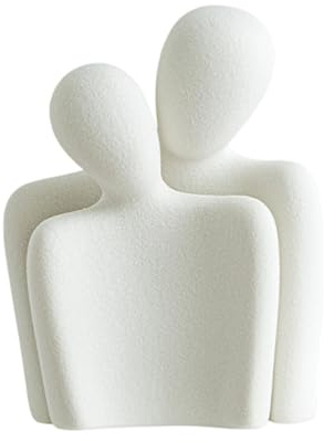 Aohyue Keramik Brautpaar Figuren, Hochzeitsgeschenke Skulptur Deko, Moderne Wohnzimmer und Hochzeitsdeko, Umarmendes Paar Porzellan Statue