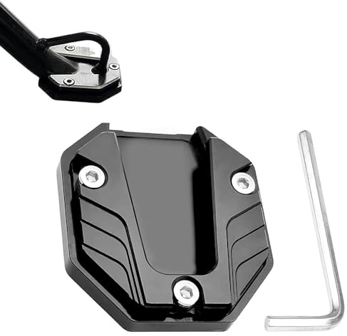Woniyal Motorrad Ständer Fuß Seitenverlängerung für Honda Monkey 125, Motorrad Halterung CNC Aluminium Motorrad Seitenständer Verlängerung Pad,Black