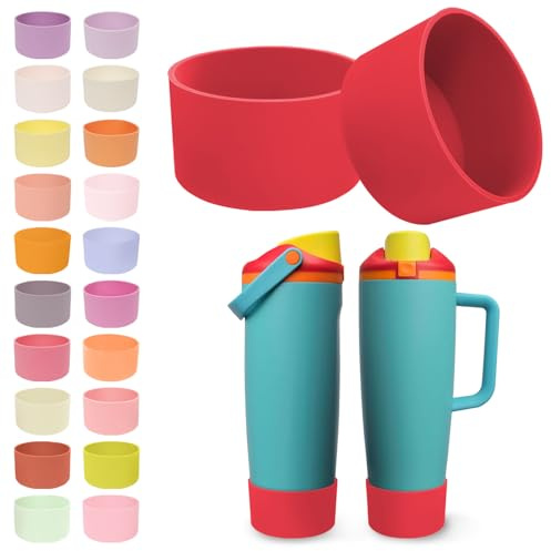 Kaitiaki 2PCS Silicone Boots for Owala 30oz & 40oz FreeSip Sway Bottles & Tumblers – Non-Slip, Scratch-Resistant, Stability Enhancer for Owala Accessories (Summer sweetness Red)