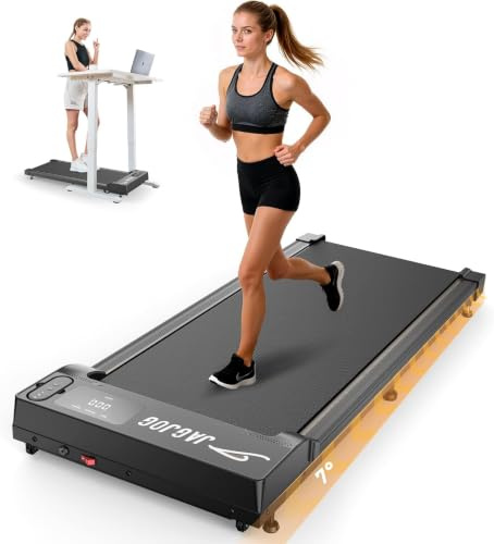 JAGJOG Unter Schreibtisch Laufband,kompakt und platzsparend | 15% Steigung,2.5-PS-Motor,1-6km/h,bis 136kg