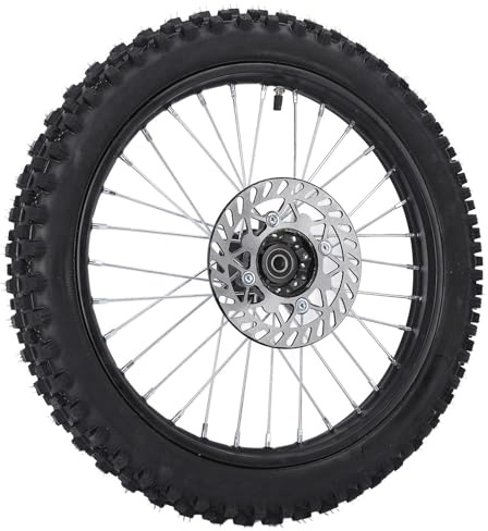 Focket 17-Zoll-Vorderrad-Reifenbaugruppe, Edelstahlfelgen-Reifensatz 70 100 17 Größe mit 12-mm-Achse und 190-mm-Bremsscheibe für Dirt-Bike-Modelle