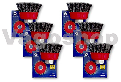 24 x Pot Brosse brosse métallique 75 mm gezopft Brosse brosse conique brosse ronde F. Flex