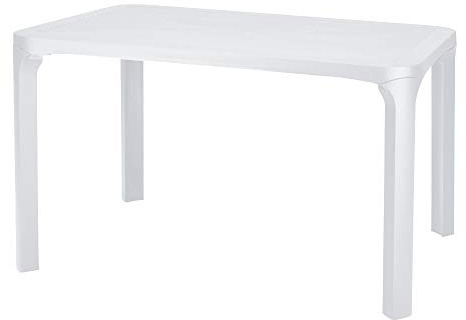 GRAND SOLEIL grandsoleil Secur RESINA greenpol Rechteckiger Tisch, grün polymeric, weiß, 120 x 80 x 72 cm