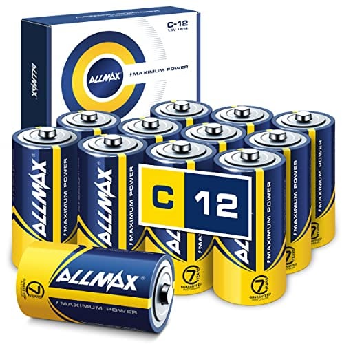 Batterie Alcaline C BABY (LR14) Allmax Maximum Power (12 pezzi): Durata ultra-lunga,conservazione per 7 anni, tenuta stagna,compatibili con i dispositivi, offerte da EnergyCircle Technology (1,5 Volt)