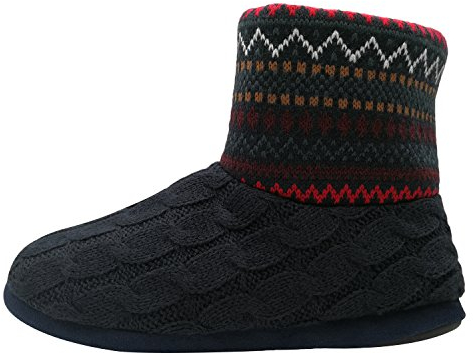KuaiLu Zapatillas Casa Bota Hombre Invierno Cerradas Babuchas Caballero Caliente Peluche Lana Pelo Altas Pantuflas Botines Comoda Pantufas Homem Calcetines Interior Patucos Slippers Negro rojo 41