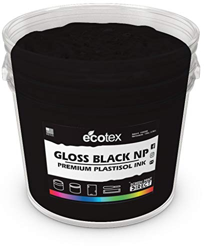 Ecotex Plastisol-Tinte für Siebdruck, phthalatfrei, Schwarz glänzend