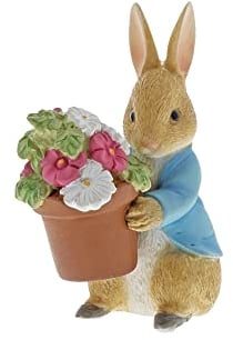 Beatrix Potter Peter Rabbit Brings Flowers Figurine