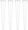 4 x Hairpin Legs from DT IRONCRAFT - 71cm 3 Rod / 10mm, Ivory White Colour with Floor Protector Feet & Screws - Standard Desk, Dining Table Legs