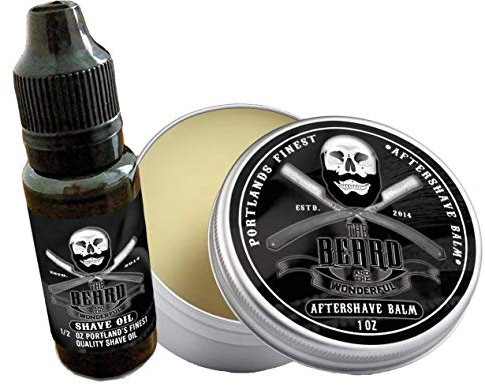 Luxury Shave Oil and Aftershave Balm Combo - Heal, Protect, Soothe, Moisturise, Nourish with Teatree Oil, Eucalyptus Oil, Jojoba, Hemp Seed Oils, Shea Butter