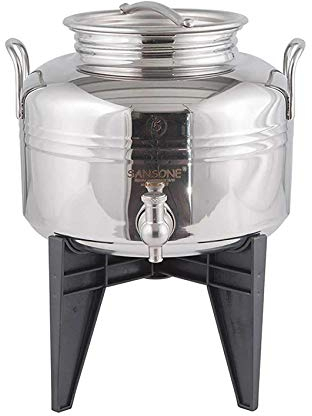SANSONE Contenitore Fusto Acciaio Inox per Olio con Rubinetto e Supporto Lt.5