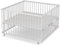 Sämann Laufstall Baby 120x120 cm | TÜV geprüft 2023 | stufenlos höhenverstellbar | Laufgitter XXL Premium | Babybett aus Holz | Krabbelgitter Komplettset weiß