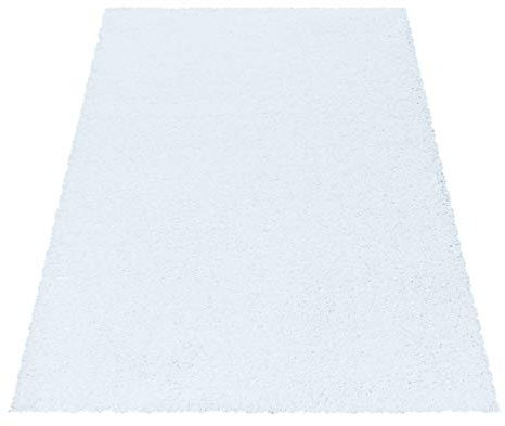 Ayyildiz Hochflor Teppich - Flauschiger Langflor Shaggy Teppich, Runder Wohnzimmerteppich, Pflegeleicht, Größe:300 x 400 cm, Farbe:Weiß