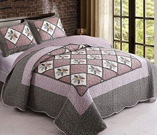 Tagesdecke Im Amerikanischen Stil Bettüberwurf Aus Baumwolle Gesteppte Tagesdecken 3-teilige Bettwäsche Dekoration Queen 220x240cm Multifunktion Alle Jahreszeiten Bettdecke + 2 Kissenbezug 50x70 cm,E