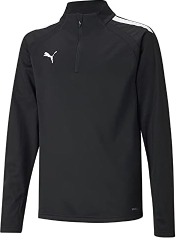 PUMA Unisex Kinder Teamliga 14 Zip Top Jr Sweater, Puma Black-puma White, 140 EU