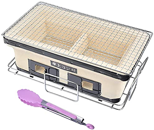 Giapponese Argilla Ceramica Griglia A Carbone Con Griglia A Carbone E Stare in Piedi, Rettangolare Barbecue Hibachi Charcoal Grill Fornello A Carbone Yakatori Da Tavolo Stufa