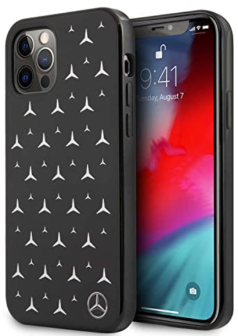 Mercedes MEHCP12MESPBK Hülle für iPhone 12/12 Pro 6,1 schwarz Silver Stars Pattern