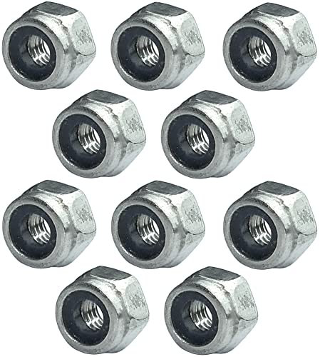 AERZETIX - C49561 - Set di 10 dadi esagonali di bloccaggio M3 Ø esterno 5.5mm - in acciaio inossidabile A2 - dadi autobloccanti con anello in nylon