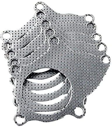 Auto Turbolader Dichtungs, Asudaro Aluminium Turbolader Montagedichtung 5-Loch-Turboladerdichtung 5-Schrauben Dichtungs-Fallrohr-Combo-Kit für T3/T4 Turbolader,Silber-