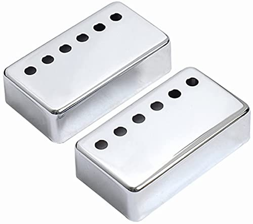 KAIY Humbucker-Gitarren-Tonabnehmer-Abdeckungen, 50 mm Hals und 52 mm Steg, Metall, Chrom, 2 Stück