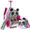 HTgroce Panda 3 in 1 Mädchen Trolley Rucksack mit Rollen - 16 inch Schulrucksack mit Schultasche