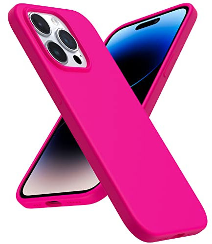 ACRONIX Compatible with iPhone 14 Pro Case 6.1, Silky-Soft Touch Liquid Silicone Case Shockproof Rubber Case Comprehensive Protection Cover for iPhone 14 Pro-Hot Pink