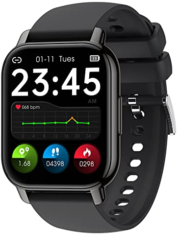 SUPBRO 1.85'' Smartwatch Uomo Orologio Fitness Impermeabile IPX8 Smart Watch Cardiofrequenzimetro da Polso Contapassi Smartband Activity Tracker Cronometro per Android iOS