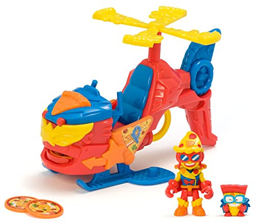 SUPERTHINGS RIVALS OF KABOOM Pizzacopter, Hubschrauber mit Pizza-Scheibenwerfer, inkl. 1 Kazoom Kid und 1 SuperThing