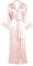 Y WJing Yi Jia Damen Lange Roben Kimono Robe Lang Morgenmantel Brautmantel Seide Roben Satin Bademantel Nachthemd Lange Stil Morgenroben Spitzenbesatz Roben Lange Kimonos, Blasses Rouge-B, One size