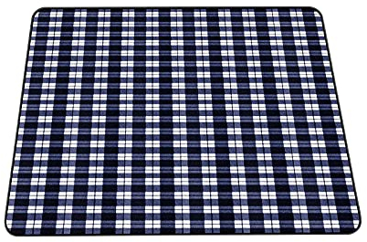 FNKDOR Karo Flanell Picknickdecke 150/200/300×200cm, Outdoor Wasserdicht Sandfrei Backing Picnic Blanket Stranddecke Campingdecke für Beach Camping Garten Strand (Blau, 200x200cm)