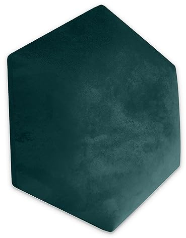 Muralo Samt Wandkissen Hexagon Stoff Polsterpaneel Schlafzimmer Wohnzimmer Bett Wandpolster Bettkopfteil Lendekissen Modern Luxus Gepolstert Polster Paneel (Türkis, 40 cm x 35 cm)