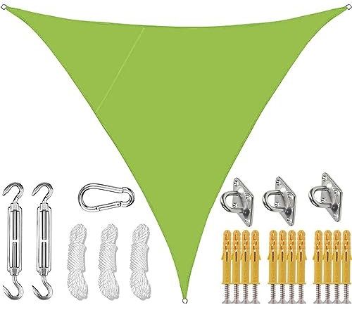 YWBXSHKD Tende A Vela Triangolare 5x5x7m, Vela Ombreggiante Triangolare Outdoor, Tende da Sole Impermeabile Triangolare Vela Ombreggiante Protezione Raggi UV Resistente all'Acqua