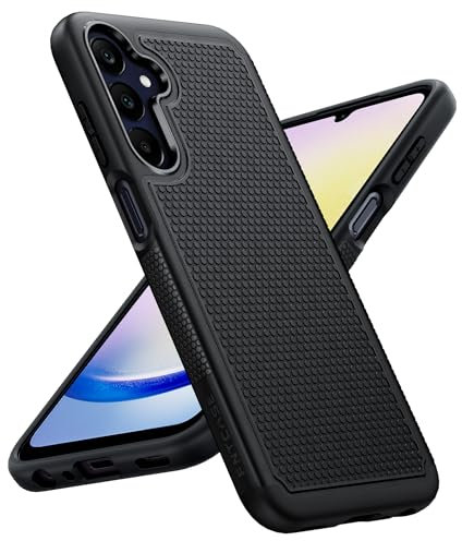 FNTCASE for Samsung A25 5G Phone Case: Dual Layer Shockproof Drop Protection - Galaxy 4G Military Grade Protective Cover Rugged Matte Heavy Duty Slim TPU - Black