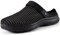 Zuecos Hombres Mujer Verano Clogs Zapatillas de Playa Malla Sandalias de Jardín Respirable Pantuflas, Negro Puro, 48 EU