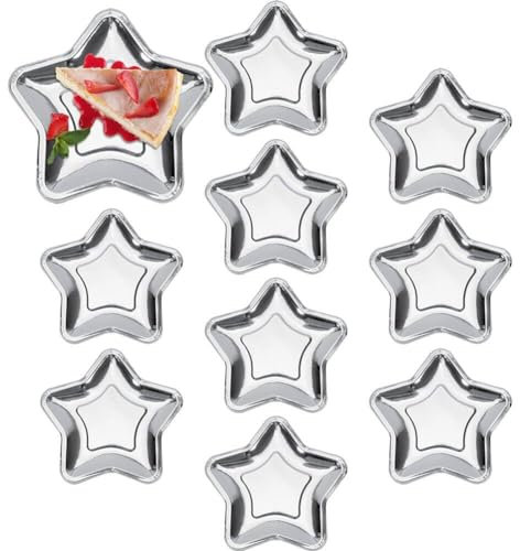 10 Pezzi/Piastre di Carta Natalizia Set Vassoio di Carta USA E Getta Pentagramma Stella Star di Carta USA E Getta Piatti per Feste di Nozze