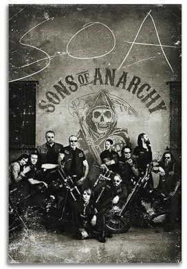 DATOZA Sons of Anarchy Vintage Poster Dekorative Malerei Leinwand Wandkunst Wohnzimmer Poster Schlafzimmer Malerei,Wandkunst Bilddruck Moderne Familienzimmer Dekor 24x36inch(60x90cm)