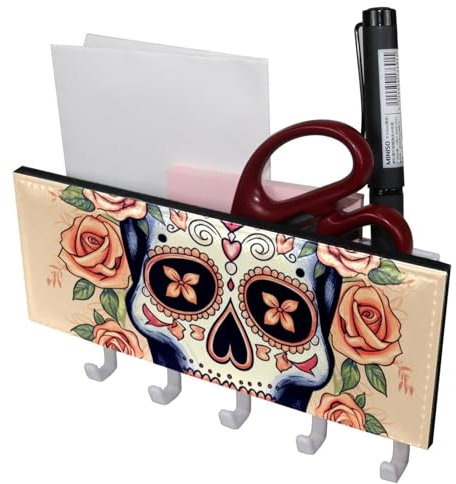 YTYVAGT Haken zum Aufhängen, selbstklebende Wandhaken, Totenköpfe und Blumen, Wandhaken