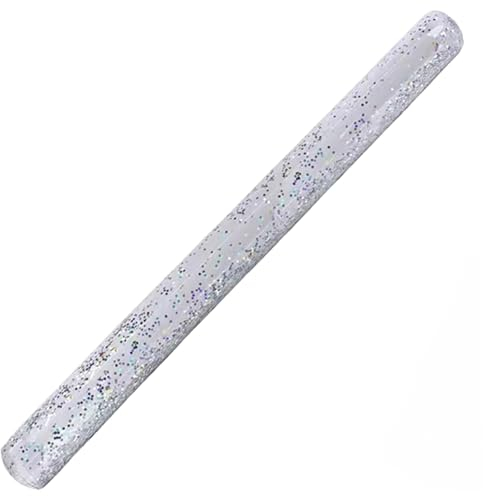 Poolnudeln 165 x 20,1 cm aufblasbare Schwimmnudel gefüllt mit glitzerndem Konfetti PVC-Pool-Nudelschwimmer für Erwachsene Schwimmbad Strand und See Silber