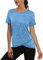 Jlowesun Yoga OberteilDamen,Leichtes Atmungsaktiv Funktions Workout Tops,Rundhals Sport Top Damen Passend für Fitness Laufshirt Yoga XXXL