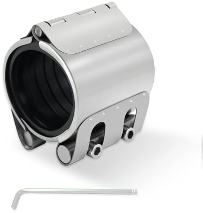 Water Pipe Repair Clamp, 56 mm - 59 mm Copper Pipes Water Pipes Stainless Steel Sealing Clamp, Pipe Repair Clamp for Plastic and Metal Pipes Poweka