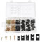 170 Stück Schraube Mutter Clip Kit, Blechschrauben, Metall Karosserieschrauben, U-Type Blechmuttern, Gewinde Clip Mutter Set für die Wartung von Motorrädern und Autos