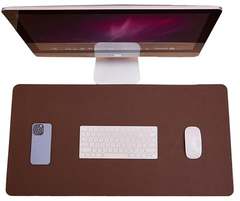 Schreibtischunterlage aus Leder, wasserdichte Schreibtischunterlage, Laptop-Matten für Tastatur, Maus, Tischschutz für Büro, Arbeit, Heimzubehör (60 x 30 cm, Dunkelbraun)