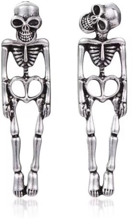 VYIBPDY Ohrringe E-Gitarre Herren Serie Gold Ohne Überreste Totenkopf Anhänger Ohrringe Rock Ohrringe Herren Silber Hiphop Cool Style Hohe Qualität