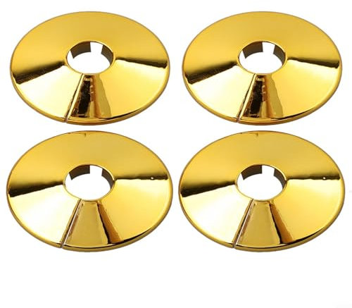 Zeroupshop Radiator Pipe Covers Chrome Radiator Pipe Hole Collars Cover Radsnaps Suitable Radiator Pipes, Heating Pipes, Water Pipes Pack of 4 Collar,Gold